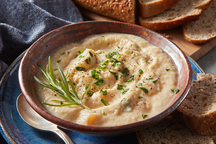 Creamy Roasted Rutabaga and Parsnip Soup