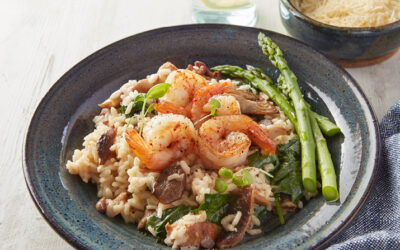 Wild Mushroom Risotto with Shrimp