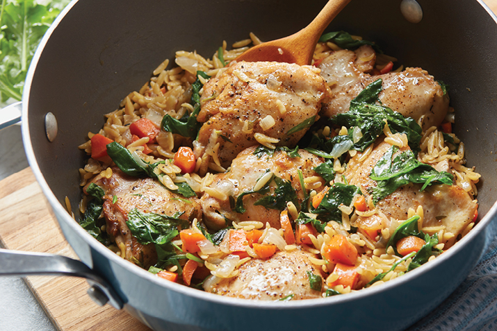 One-Pot Chicken Thighs with Orzo