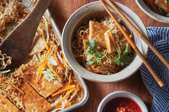 Sheet Pan Tofu Ramen with Veggies