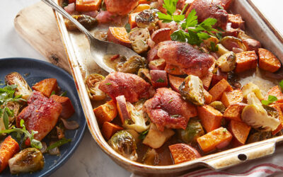 Sheet Pan Chicken with Sweet Potatoes and Brussels Sprouts