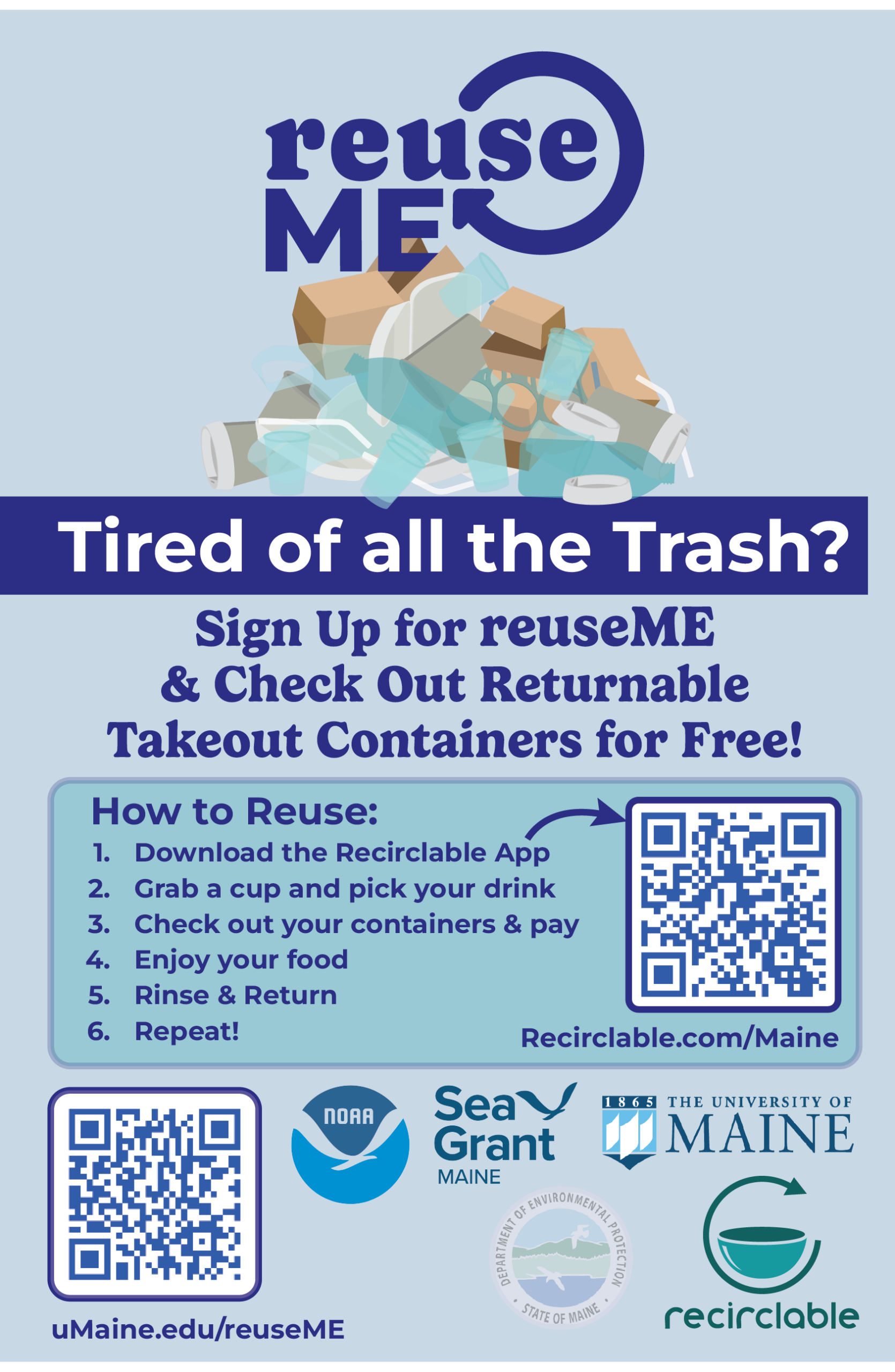 reuse me maine - tired of all the trash? reusable containers available